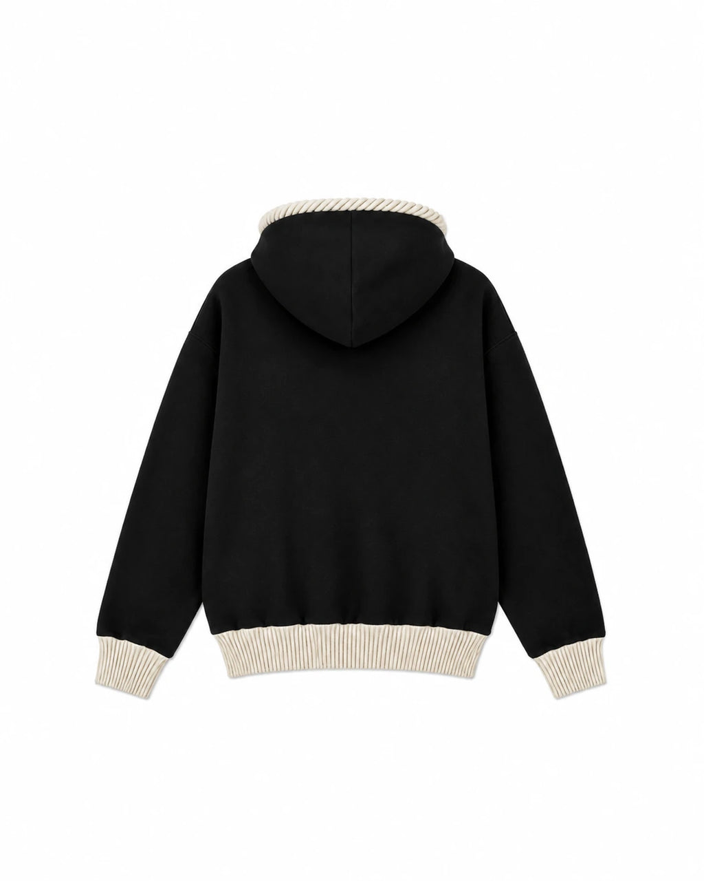 HOODIE CORDONS ÉPAIS - NOIR