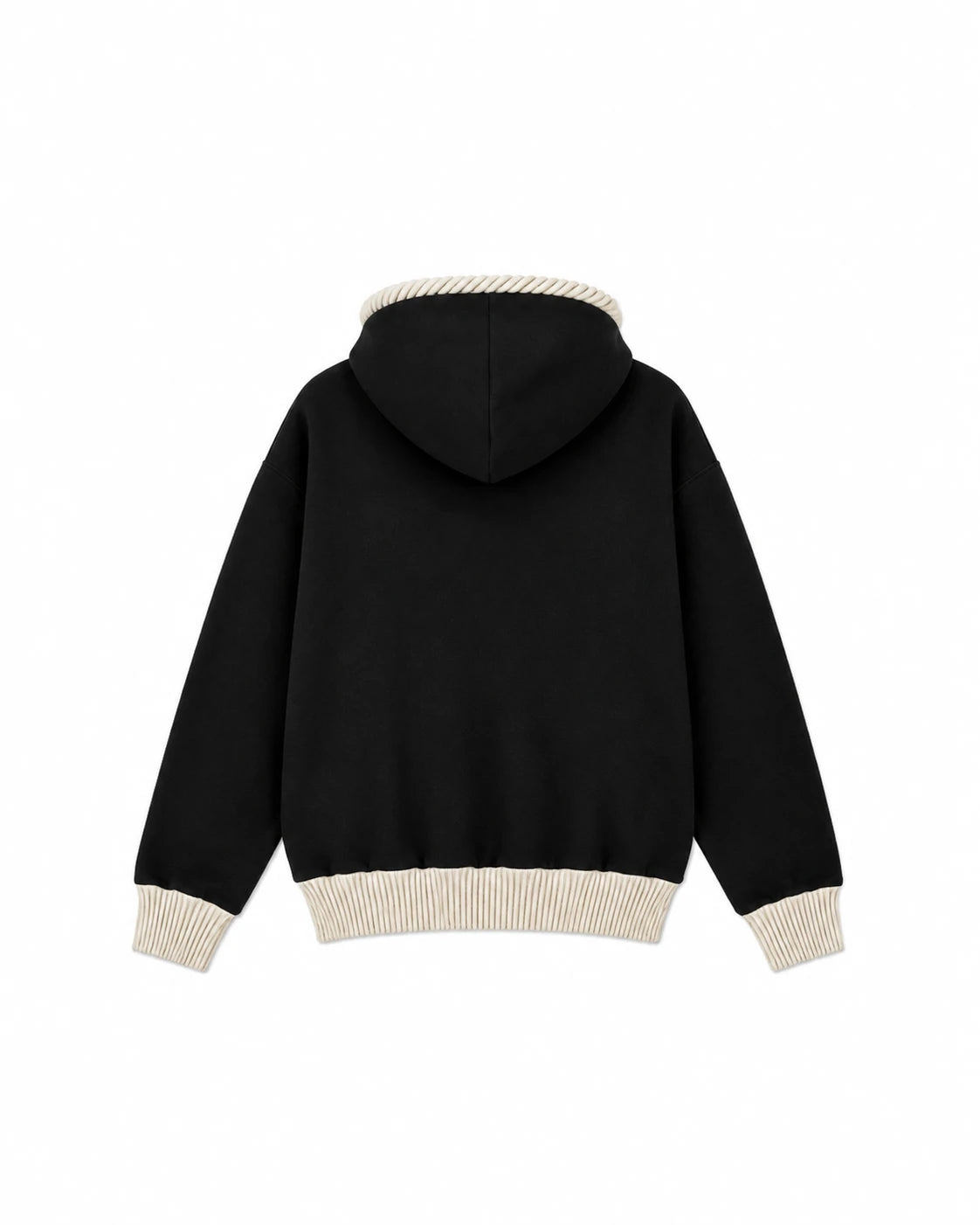 HOODIE CORDONS ÉPAIS - NOIR