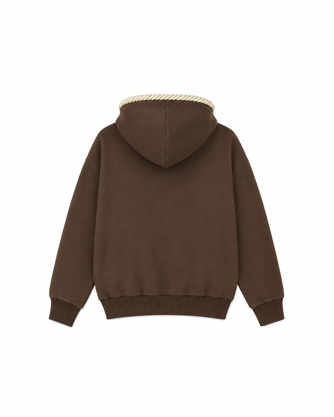 HOODIE CORDONS ÉPAIS - MARRON