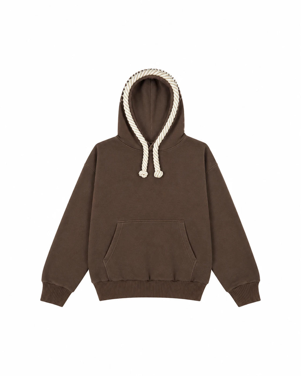 HOODIE CORDONS ÉPAIS - MARRON