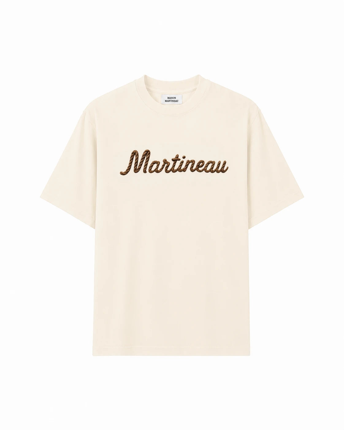 T-SHIRT "SIGNATURE" BOXY - ÉCRU
