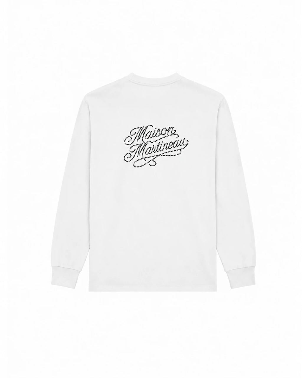 T-SHIRT MANCHES LONGUES BOXY À STRASS - BLANC