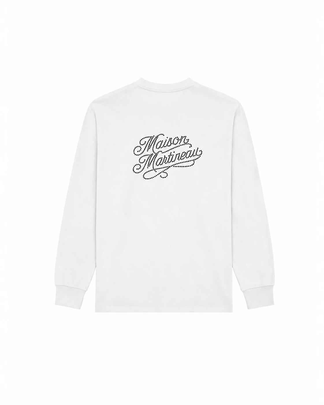 T-SHIRT MANCHES LONGUES BOXY À STRASS - BLANC