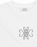 T-SHIRT MANCHES LONGUES BOXY À STRASS - BLANC