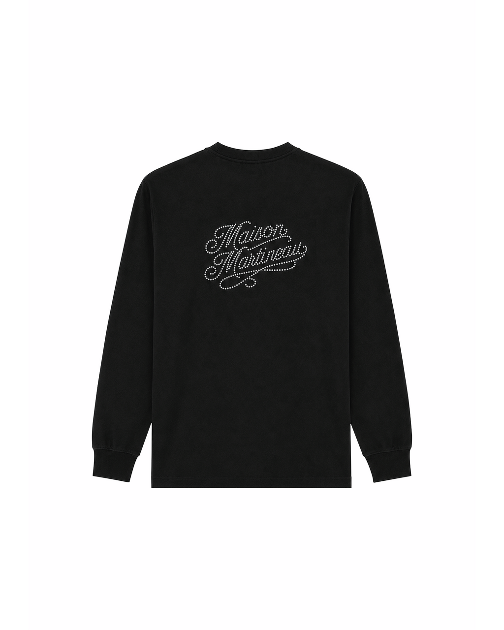 T-SHIRT MANCHES LONGUES BOXY À STRASS - NOIR