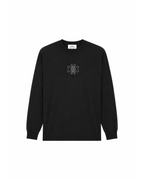 T-SHIRT MANCHES LONGUES BOXY À STRASS - NOIR