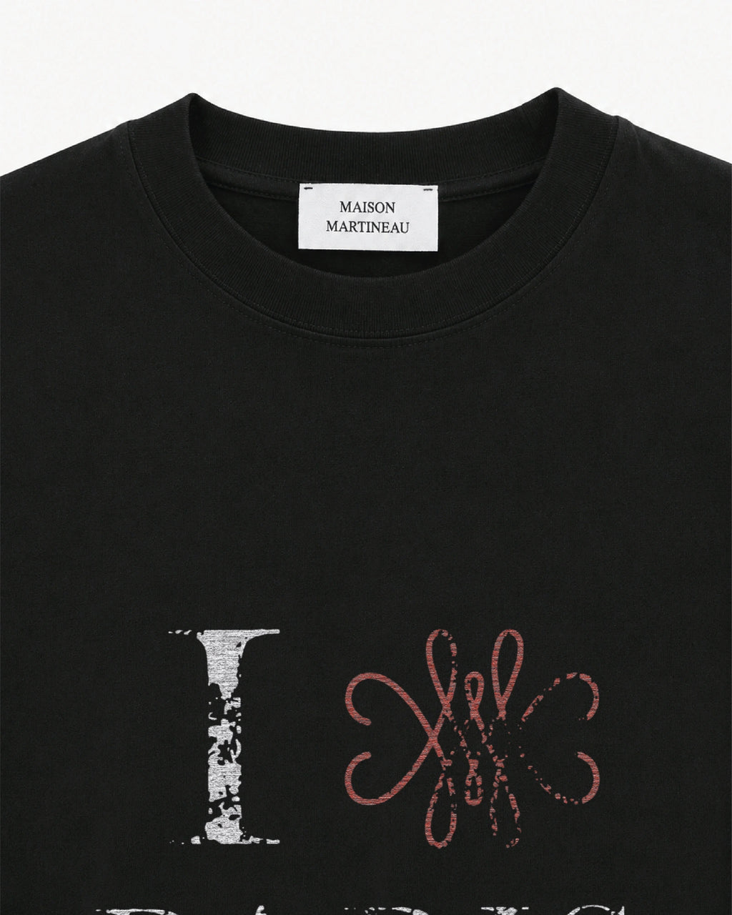T-SHIRT "I LOVE PARIS" BOXY - NOIR VINTAGE