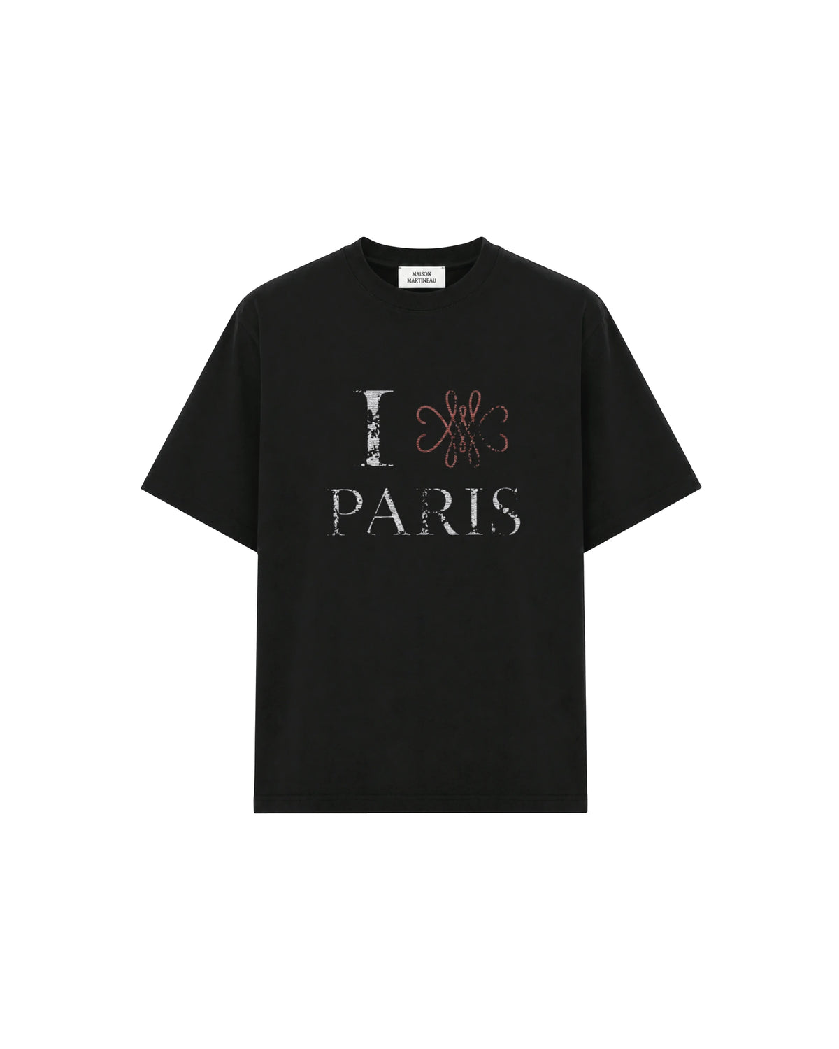 T-SHIRT "I LOVE PARIS" BOXY - NOIR VINTAGE